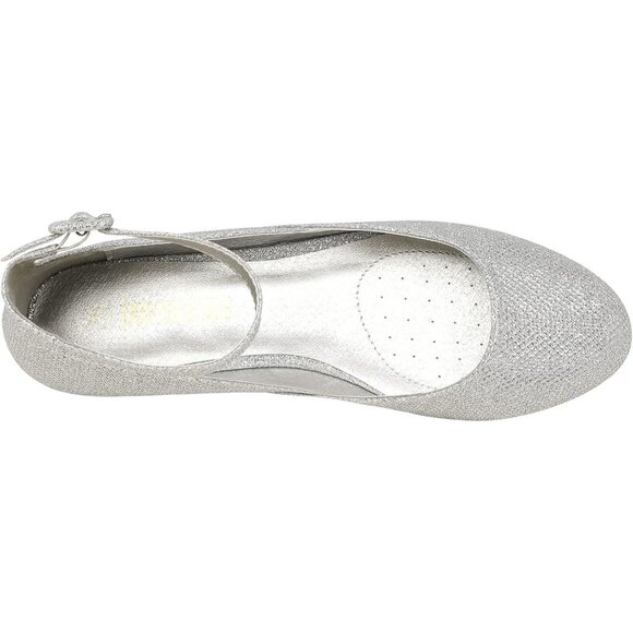 Dream Pairs Women's Silver Faux Leather Ankle Buckle Strap Low Wedge Flats Shoes - Picture 3 of 8